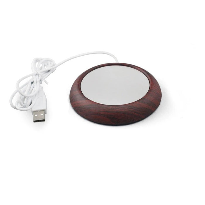 Värmekällan USB-koppvärmare med träkant, tunn och diskret