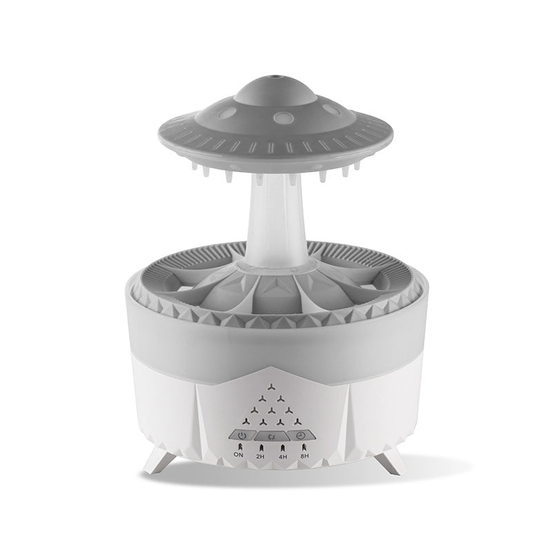 Regndroppsluftfuktare med UFO-design och lugnande vattenljud