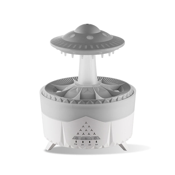 Värmekällan Luftfuktare som UFO-regnmoln med droppljud och doftfunktion