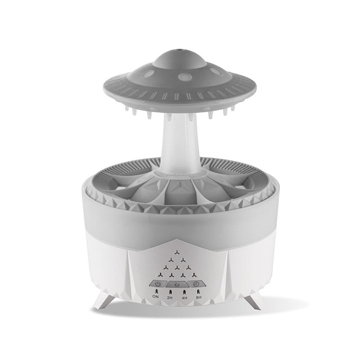 Regndroppsluftfuktare med UFO-design och lugnande vattenljud