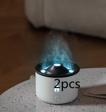 Vulkan luftfuktare med flammeffekt och rökringar