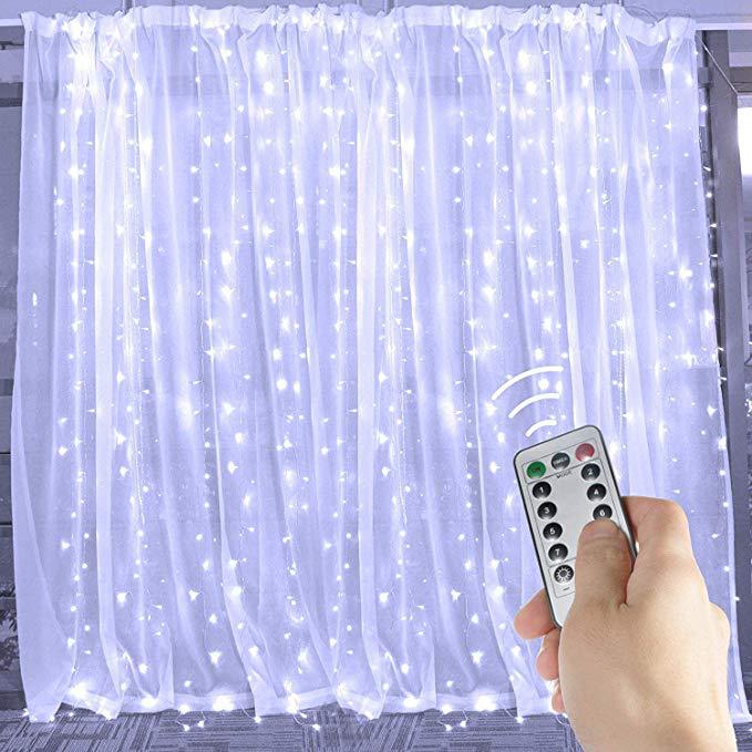 Ljusgardin med USB och fjärrkontroll – 300 LED och 8 ljuslägen
