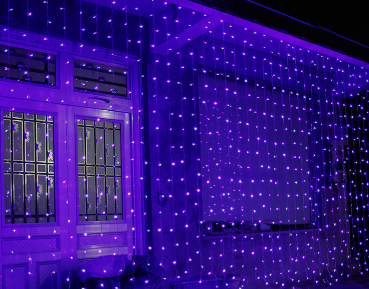 Ljusgardin 3 x 3 m med 304 LED och fjärrkontroll för julen