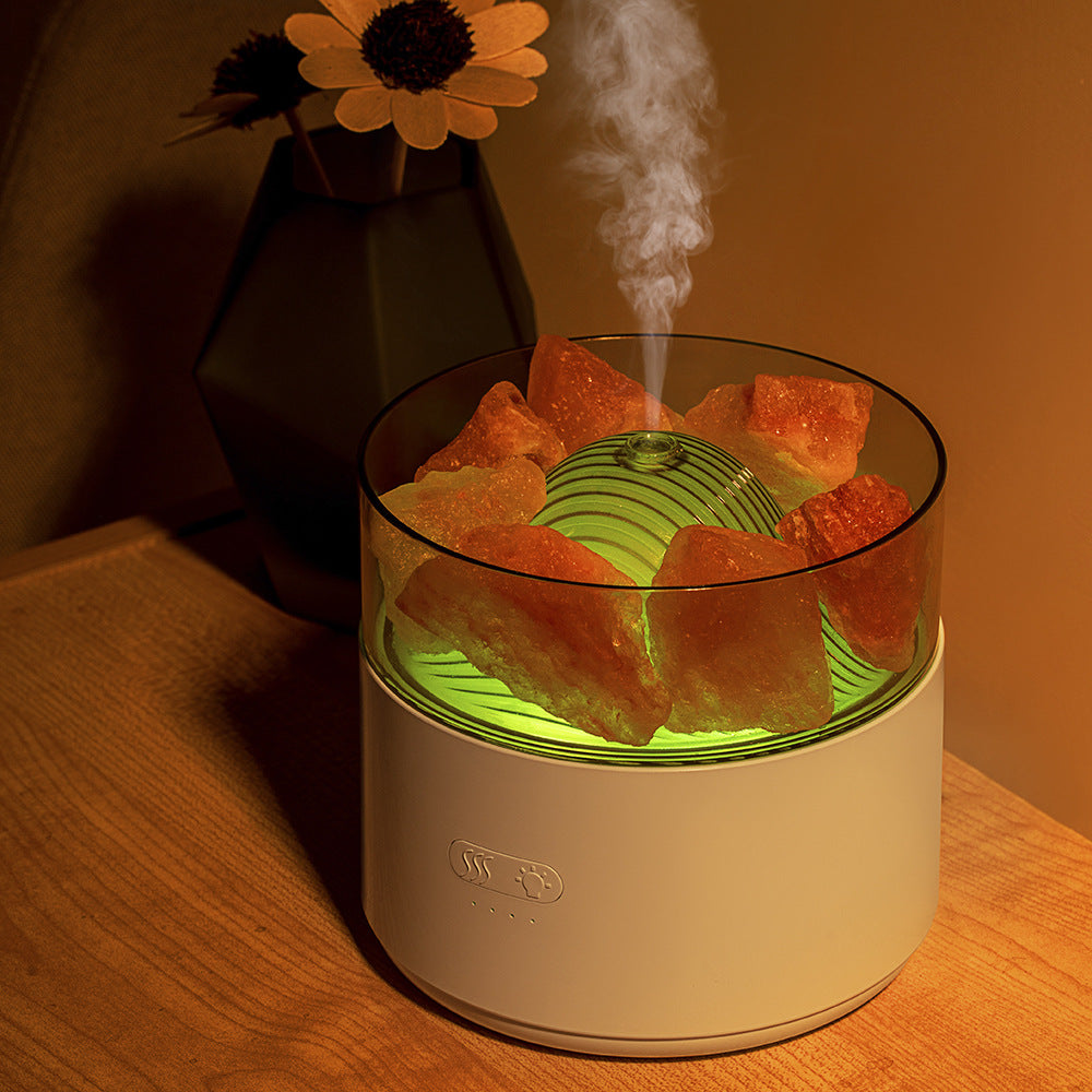 Aroma diffuser 3-i-1 med luftfuktare, nattljus och kristallsalt