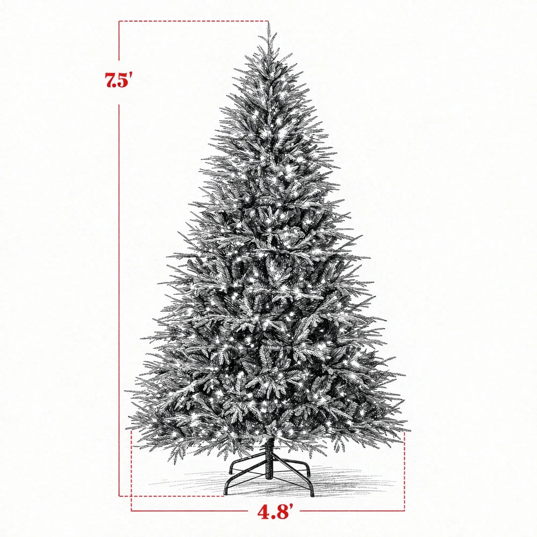 Extra fyllig grön julgran med ljus