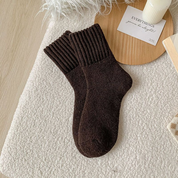 Värmekällan Tjocka frottéstrumpor med mjuk plysch och ribbad mudd