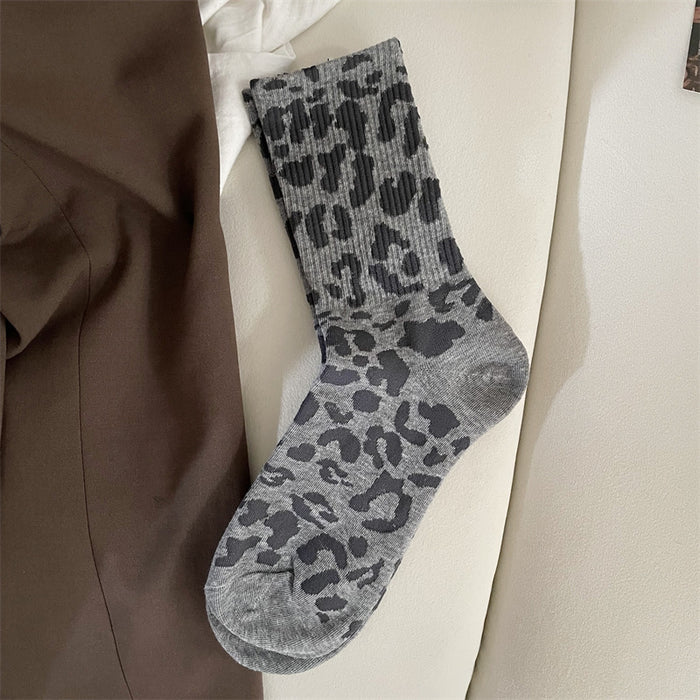 Värmekällan Strumpor med leopardmönster i mjuk bomull