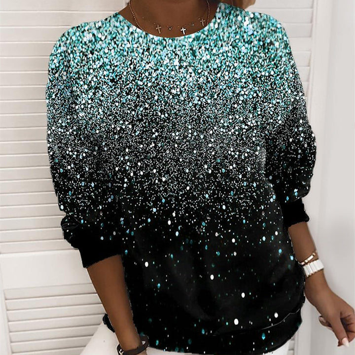 Jultröja dam med 3D-tryck – mjuk sweatshirt