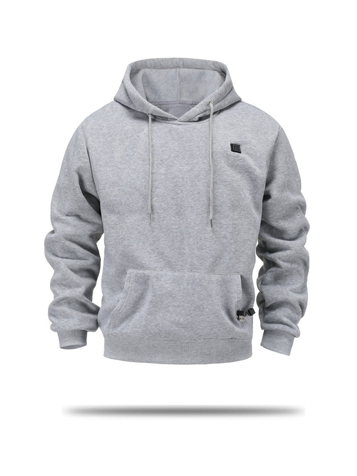 Värmekällan Eluppvärmd hoodie herr med borstat foder och USB