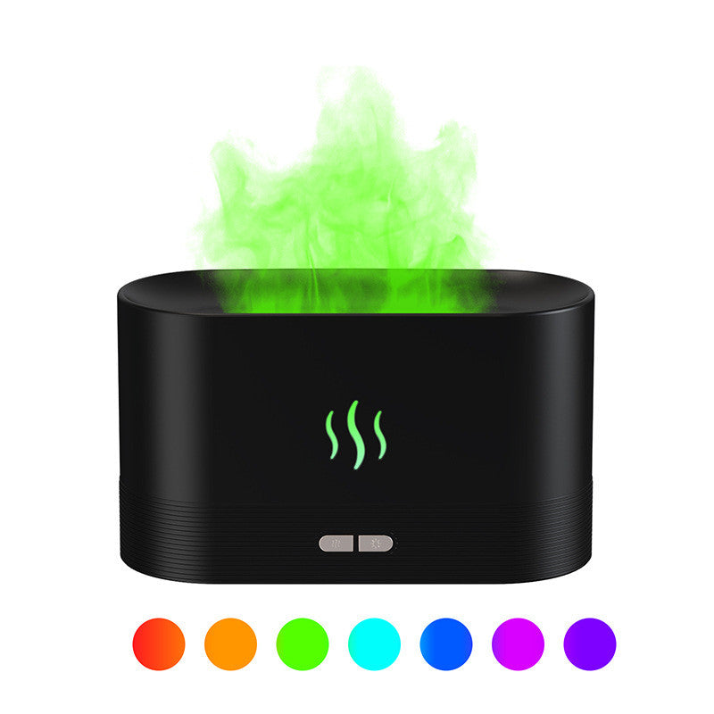 Aromdiffuser med flammeffekt och dimma, ultraljud och LED