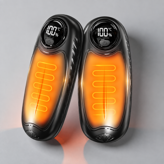 Värmekällan™ Uppladdningsbara handvärmare med LED och fem värmelägen, 2-pack