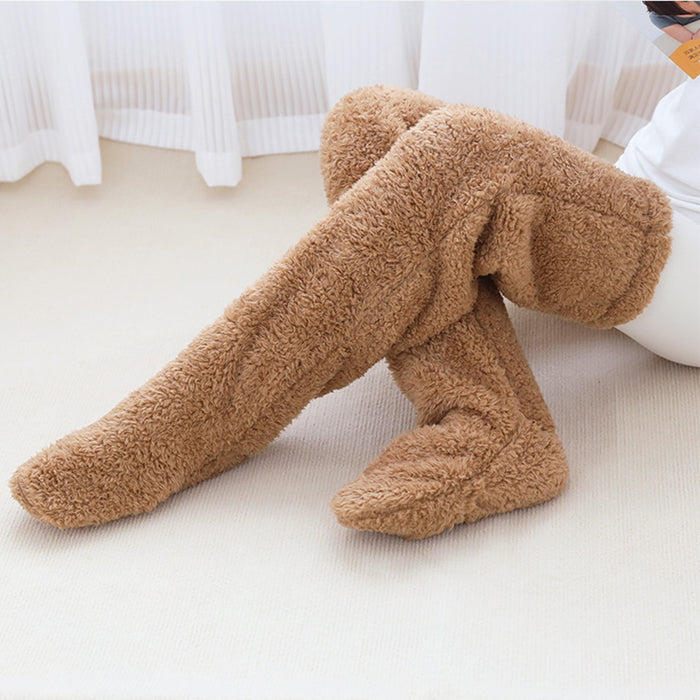 Värmekällan Lurviga overknee-sockor som värmer fot, vad och knä