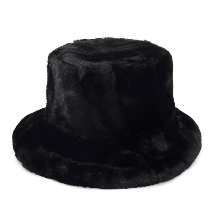 Värmekällan Fluffig buckethatt i fuskpäls med justerbar passform