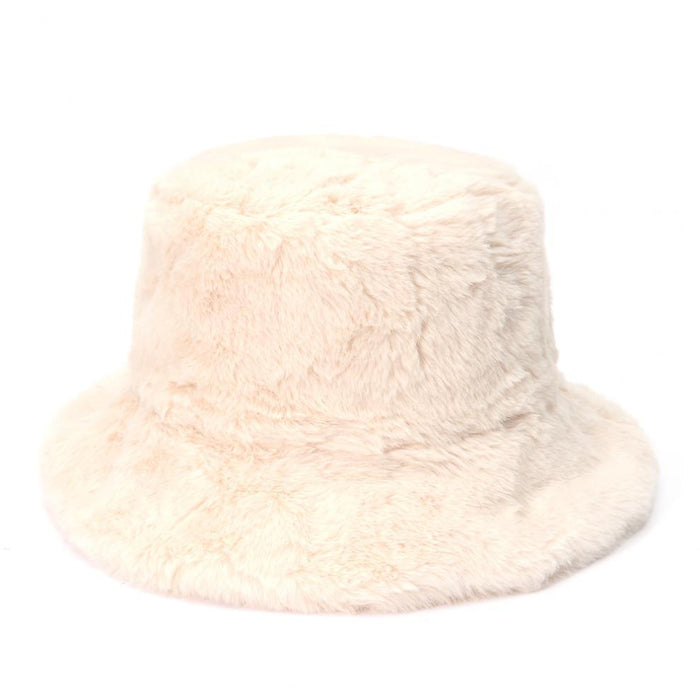 Värmekällan Fluffig buckethatt i fuskpäls med justerbar passform
