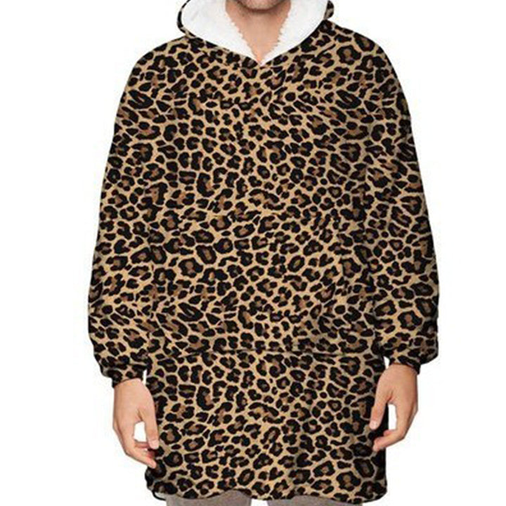Oversize hoodiefilt med roligt mönster