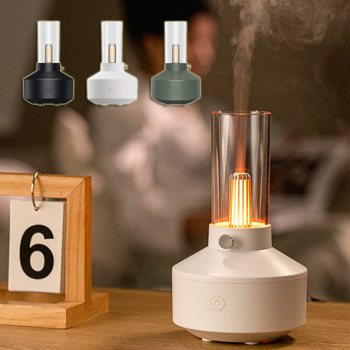 Retro aroma diffuser med glödtrådslampa som ljus utan bomull