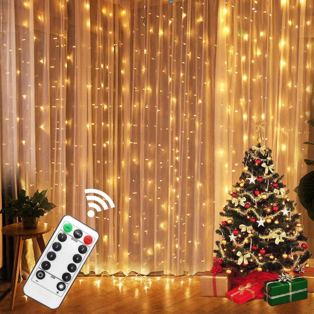 Ljusgardin med USB och fjärrkontroll – 300 LED och 8 ljuslägen