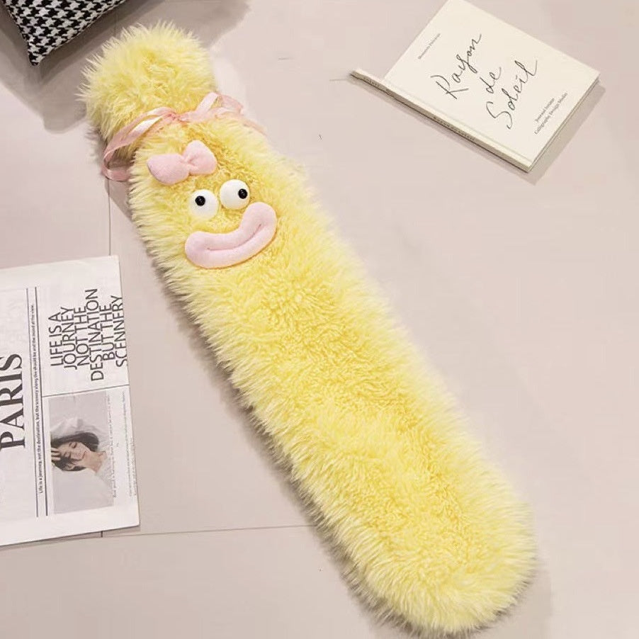 Söt värmeflaska 2 liter med mjukt fleece och magbälte