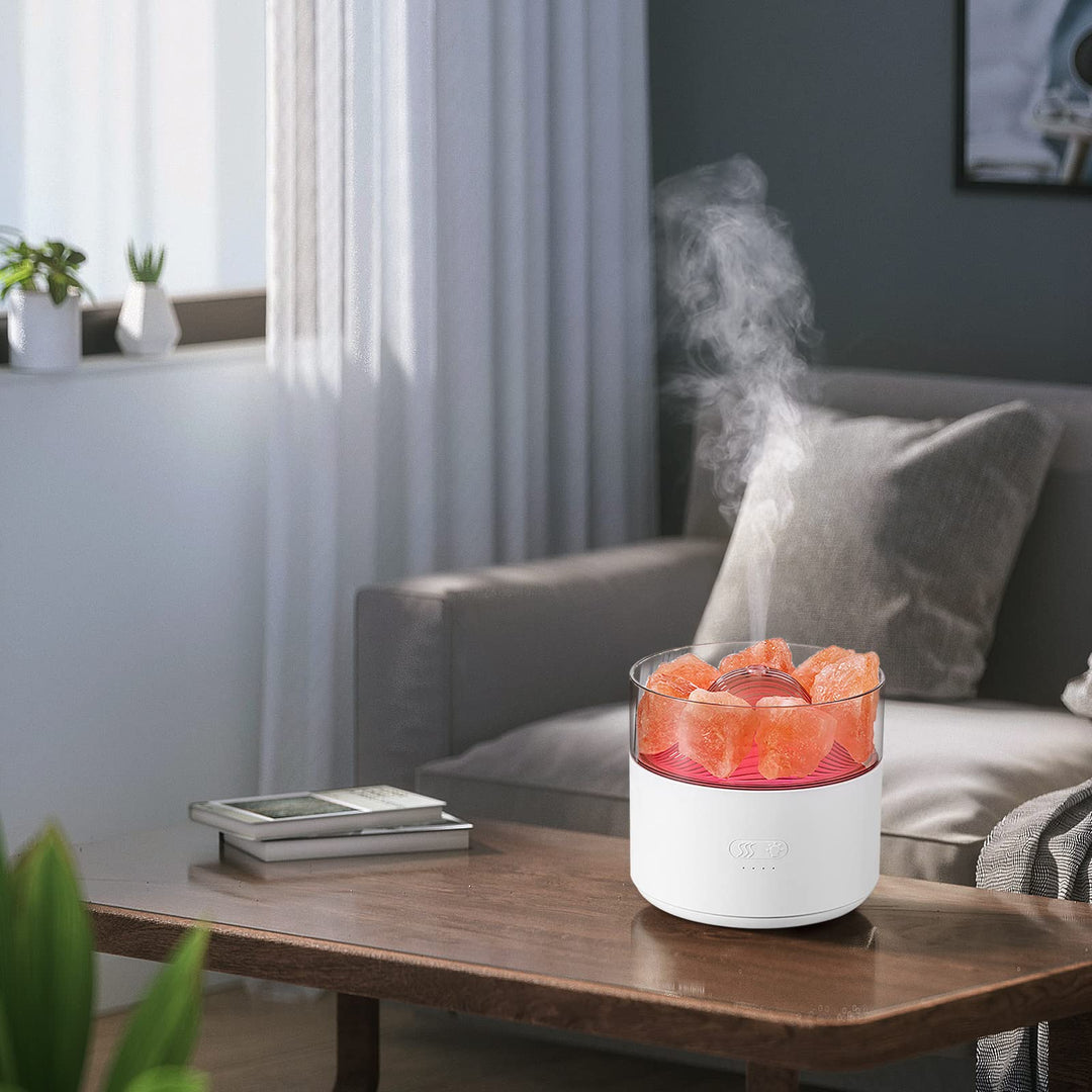 Aroma diffuser 3-i-1 med luftfuktare, nattljus och kristallsalt