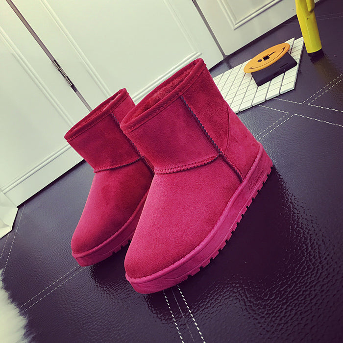 Värmekällan Snowboots dam i mocka med fuskpäls – halkfri gummisula, 11 färger