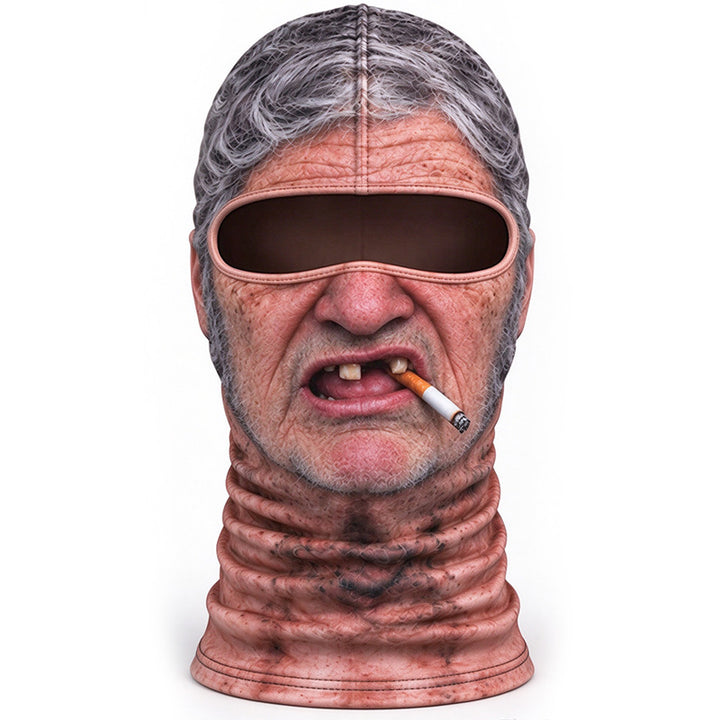 Rolig 3D-balaklava i fleece – varm skidmask med karaktär