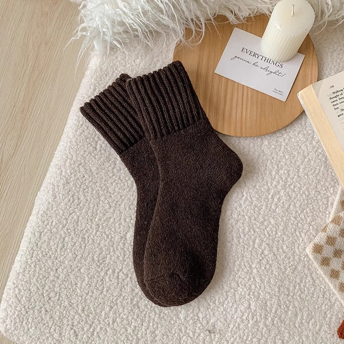 Värmekällan Tjocka stickade strumpor med ribbad mudd