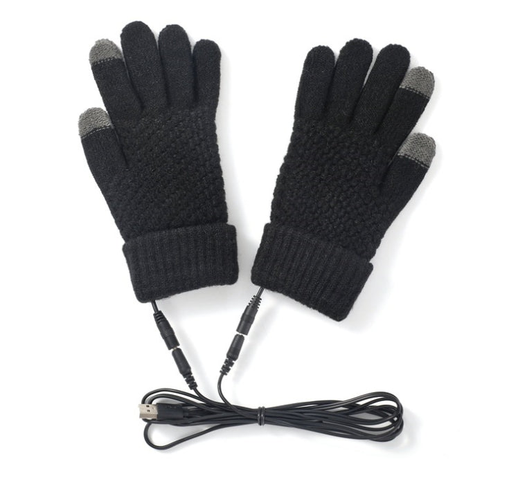 Stickade handskar med USB-värme