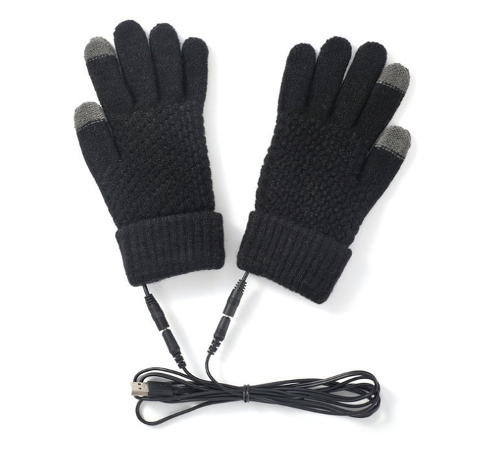 Stickade handskar med USB-värme