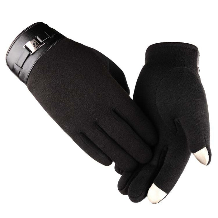 Värmekällan Eleganta herrhandskar med touchfingrar och spänne