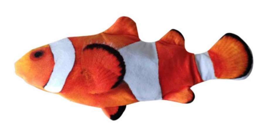 Sprattlande orange fisk kattleksak