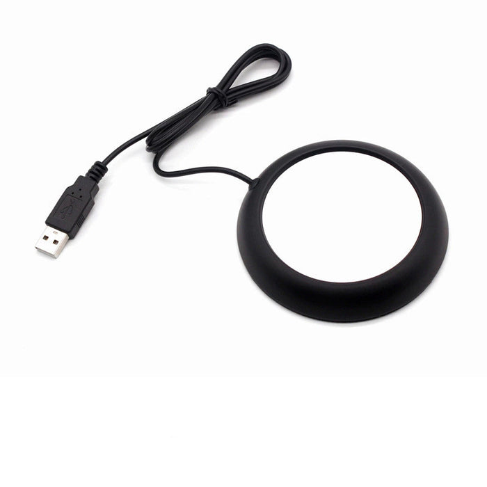 Värmekällan USB-koppvärmare med träkant, tunn och diskret
