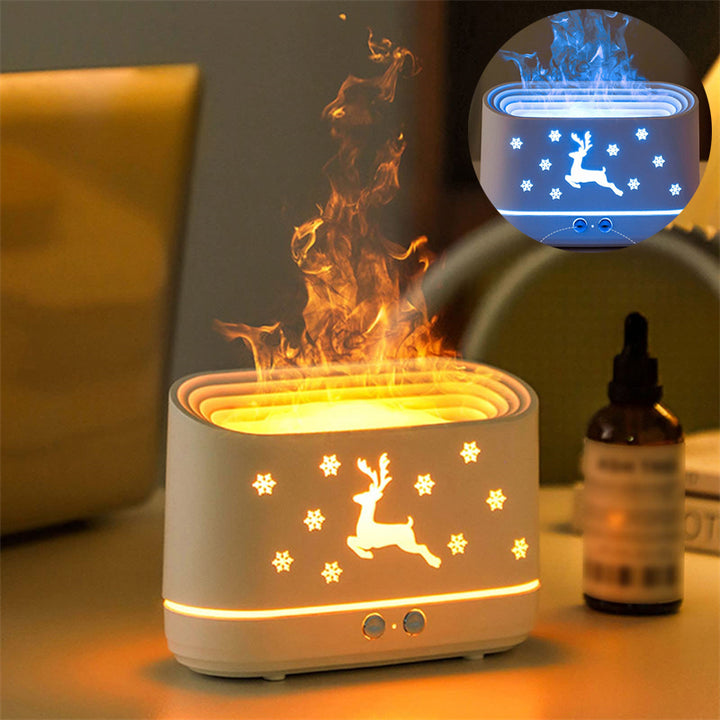 Flamdiffuser med älg – luftfuktare med realistisk flamma