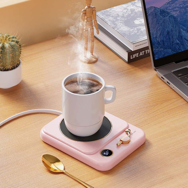 Grön retro koppvärmare med kaffemugg