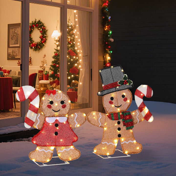 Två lysande pepparkaksgubbar