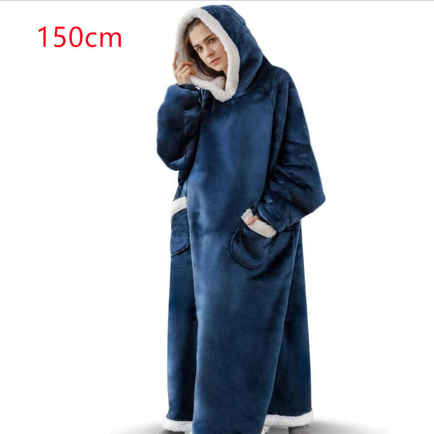 Filt med ärmar och huva – mjuk oversize hoodie med fickor
