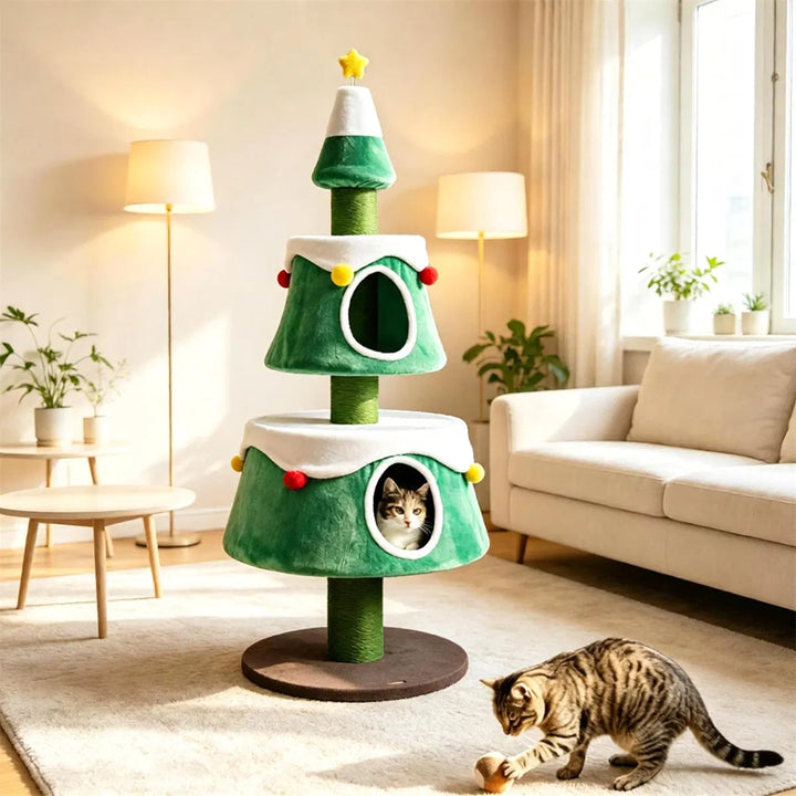 Kattträd format som grön julgran