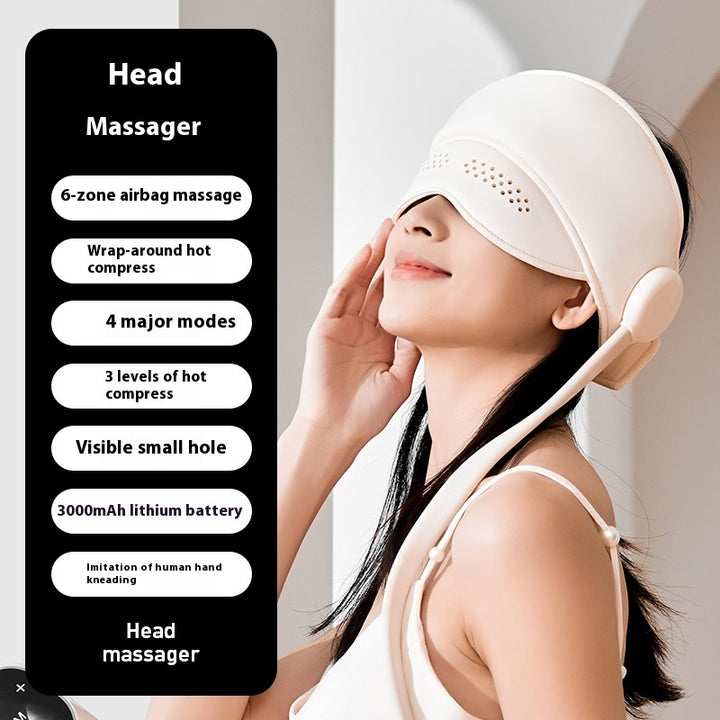 Person med sladdlös huvudmassage i huva