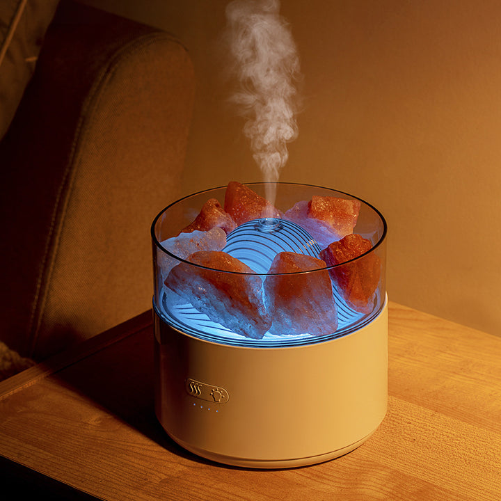 Aroma diffuser 3-i-1 med luftfuktare, nattljus och kristallsalt