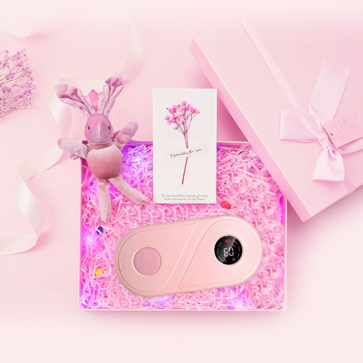 Rosa värmebälte med digital display