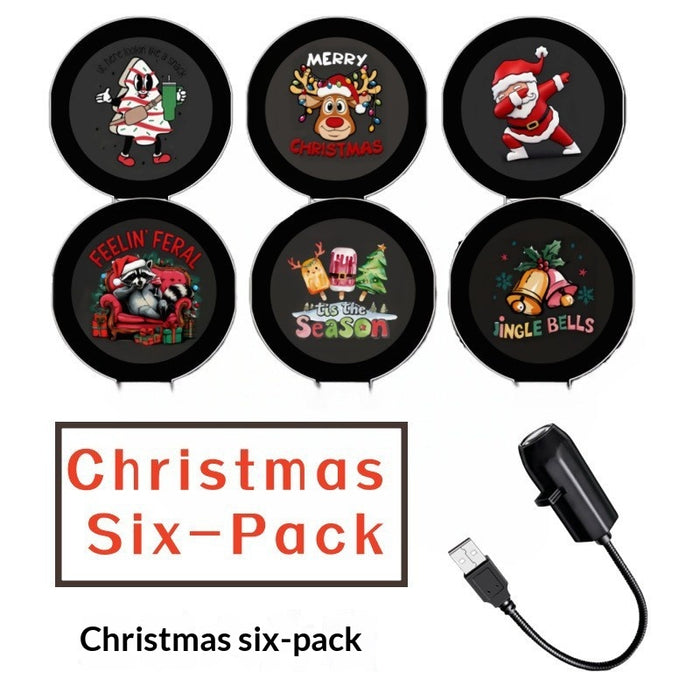Värmekällan USB-projektor med utbytbara motivskivor, jul eller hav