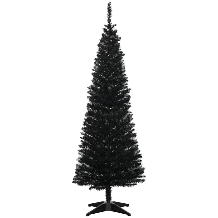 Värmekällan Smal svart julgran 150 cm med avtagbar fot