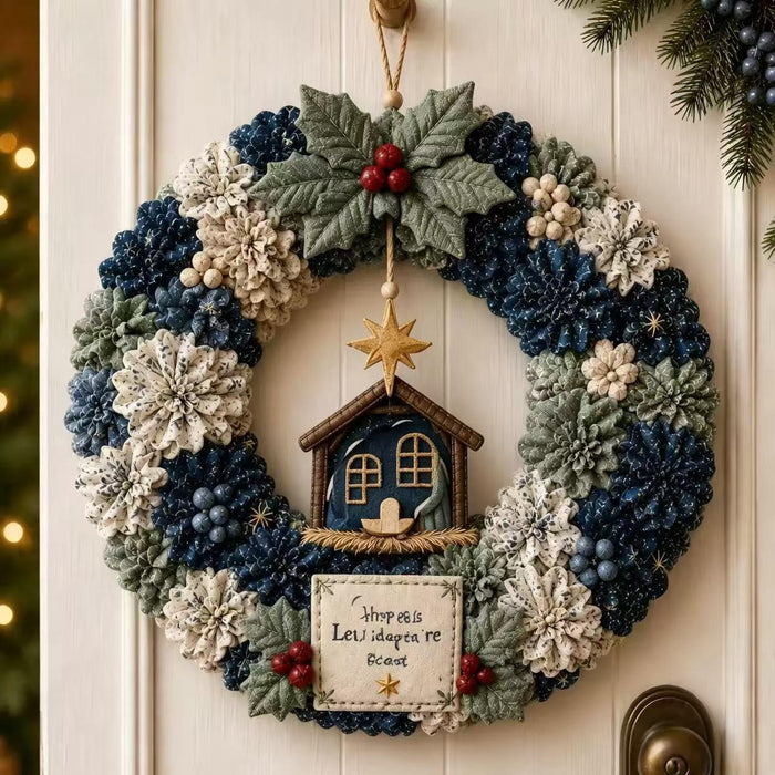 Värmekällan Julkrans av tyg att göra själv med figur i mitten