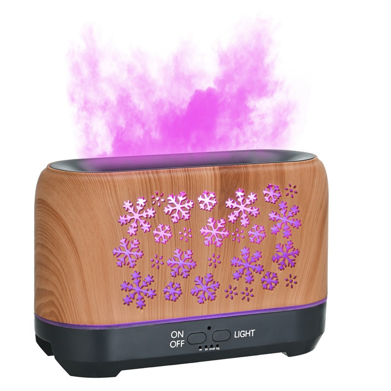 Aroma diffuser med 7 flamfärger i trästil och julmotiv