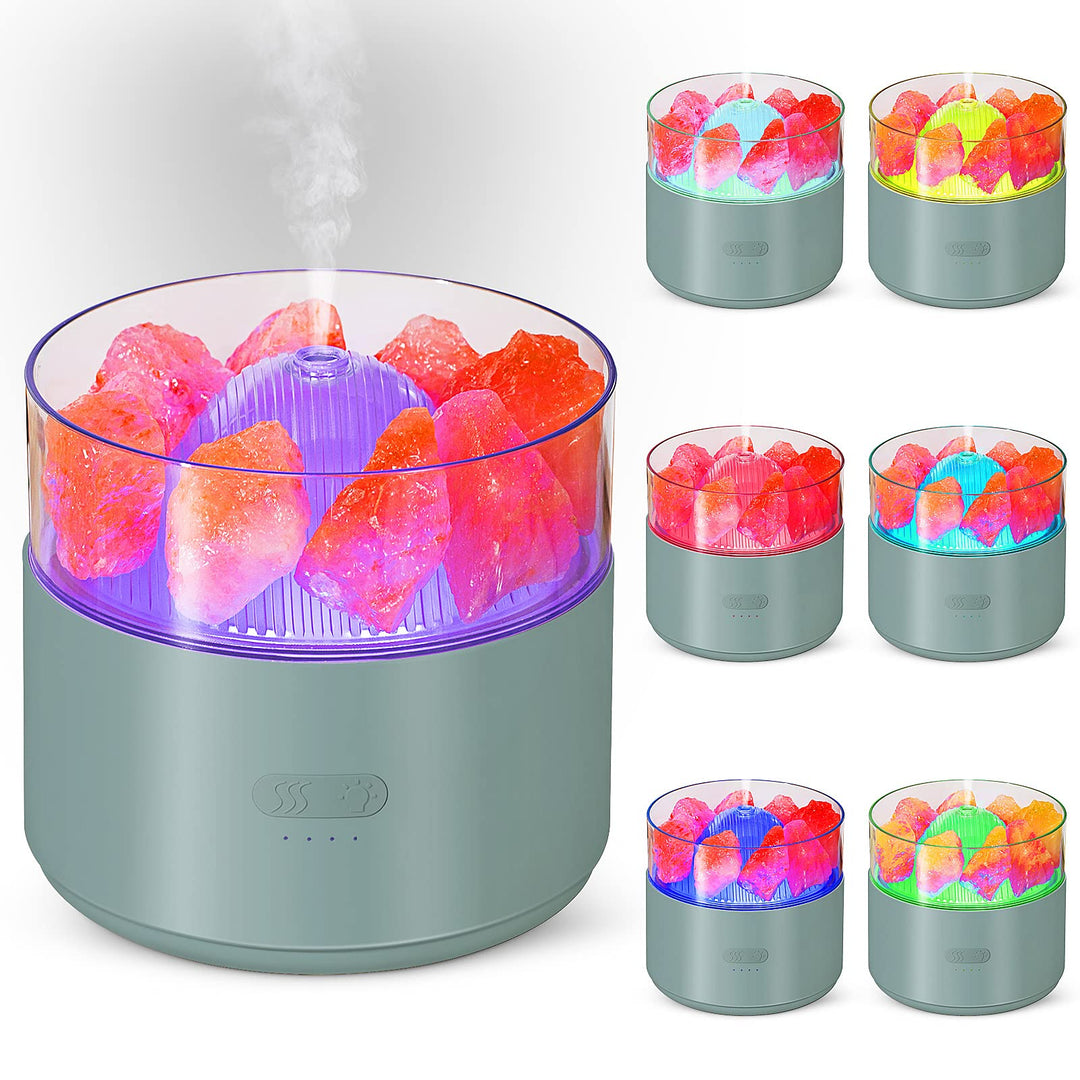 Aroma diffuser 3-i-1 med luftfuktare, nattljus och kristallsalt