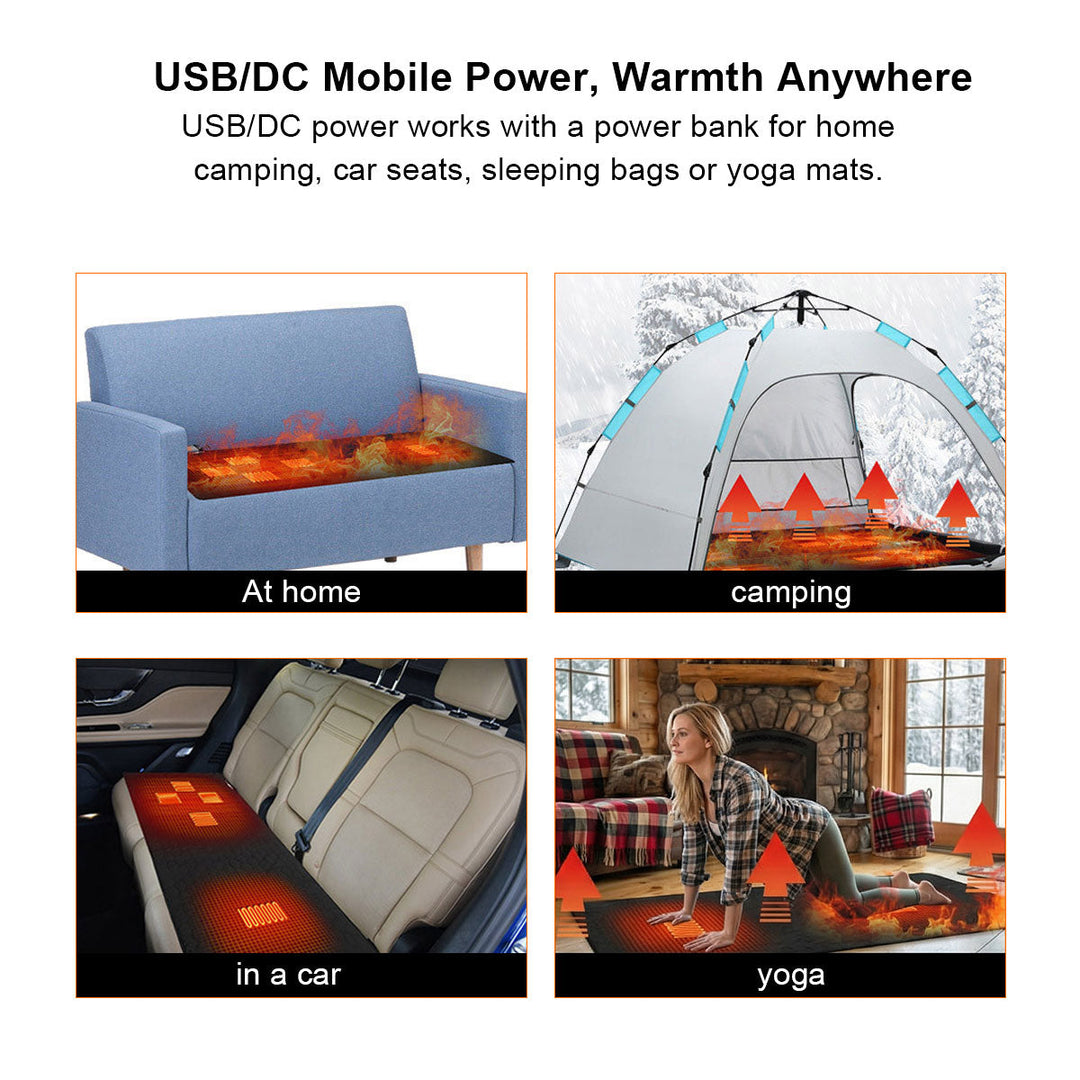 Värmekällan™ USB-värmedyna med 5 zoner och snabbvärme på 30 sekunder