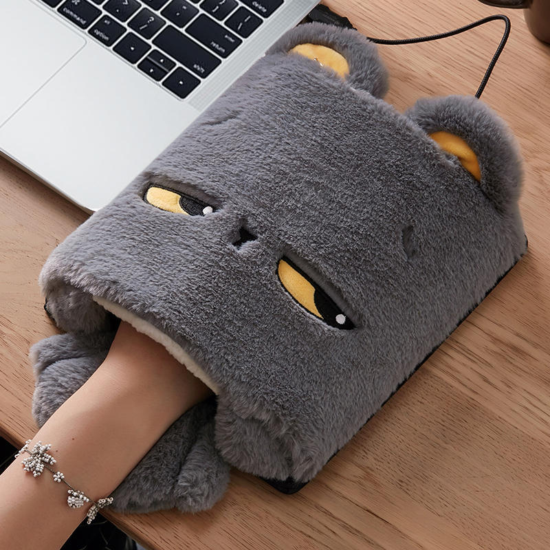 Värmekällan™ Uppvärmd musmatta med handvärmare i mjuk fleece