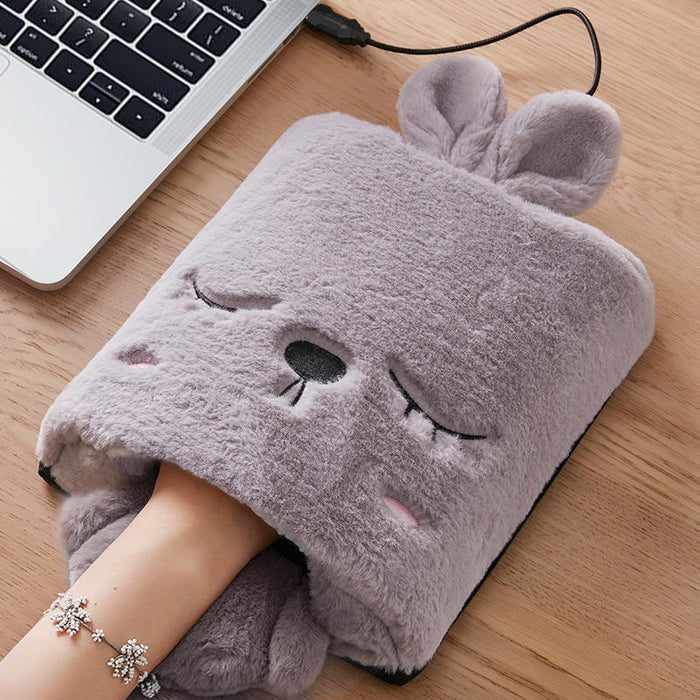 Värmekällan™ Uppvärmd musmatta med handvärmare i mjuk fleece