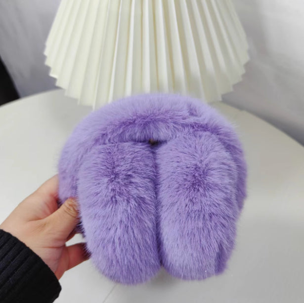 Värmekällan Fluffiga hopfällbara öronmuffar i fuskpäls