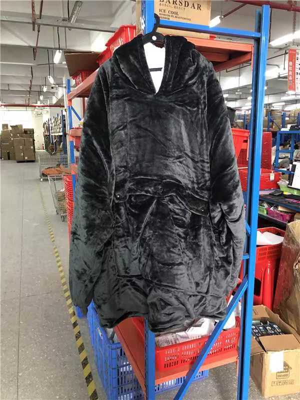 Värmekällan Uppvärmd filthoodie i sherpa – oversize med värme i ryggen