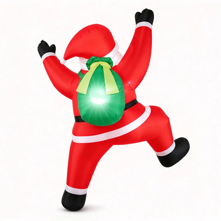 Uppblåsbar klättrande tomte med säck